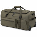 Borsa da viaggio con ruote 70 x 35 x 35 cm in tessuto sintetico verde stile sportivo