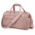 Borsa da viaggio 48 x 25 x 28 cm in tessuto sintetico rosa cipria con tracolla regolabile