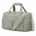 Borsone da viaggio 50 x 25 x 30 cm in tessuto sintetico verde salvia con tracolla e tasche