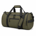 Borsone da viaggio 50 x 25 x 28 cm in tessuto verde oliva e nero con tracolla regolabile