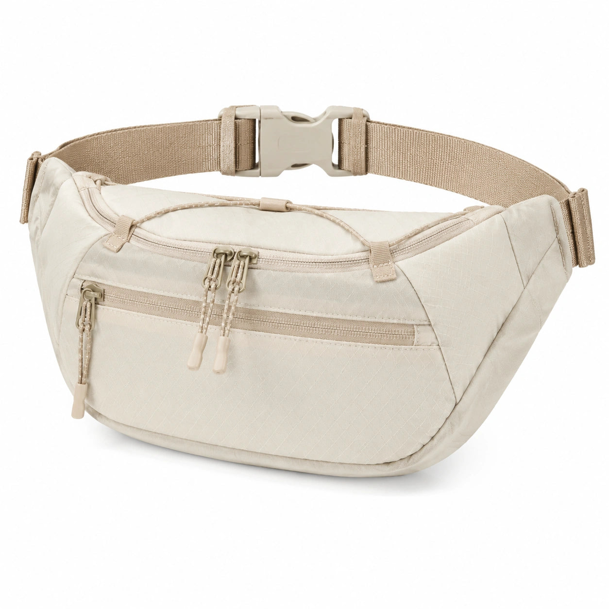 Marsupio 32 x 8 x 16 cm in tessuto beige con cintura regolabile per uso quotidiano