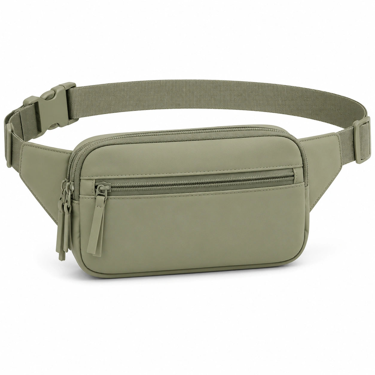 Marsupio 30 x 7 x 16 cm in pelle sintetica verde oliva con cintura regolabile per uso quotidiano