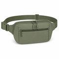 Marsupio 30 x 8 x 16 cm in tessuto sintetico verde oliva - cintura regolabile e tasche con zip