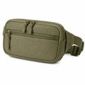 Marsupio 23 x 6 x 15 cm in tessuto sintetico verde oliva - stile tattico con tasche multiple