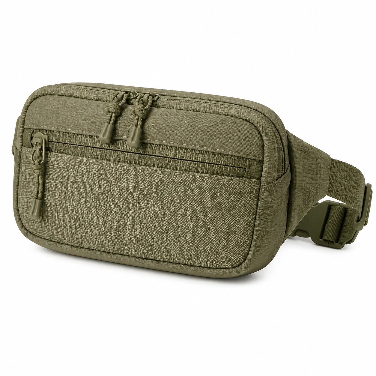 Marsupio 23 x 6 x 15 cm in tessuto sintetico verde oliva - stile tattico con tasche multiple