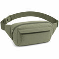 Marsupio 32 x 8 x 16 cm in tessuto sintetico verde oliva - cintura regolabile con tasche zip