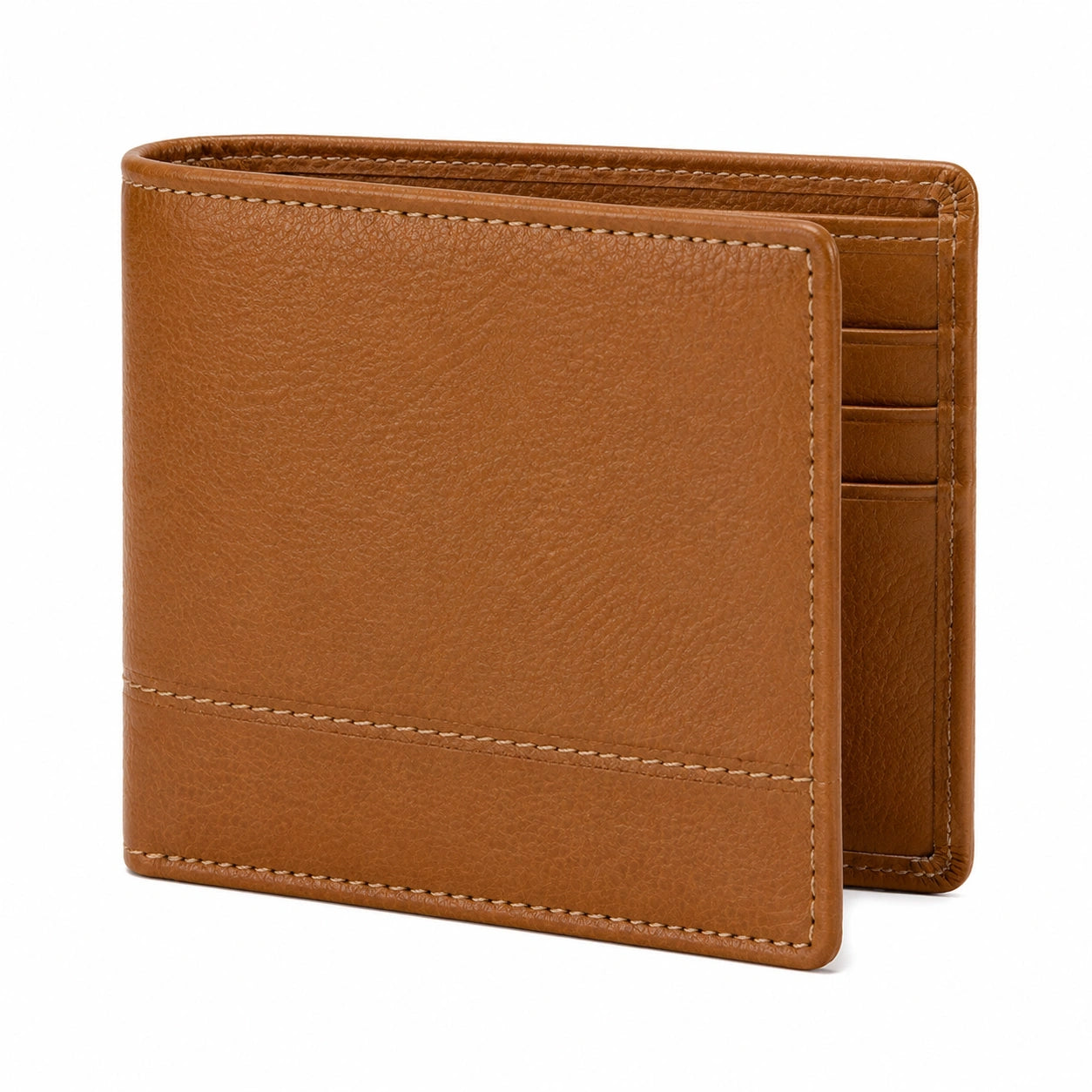 Portafoglio uomo 12 x 2 x 9.5 cm in similpelle marrone - pieghevole con portatessere