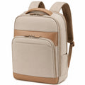 Zaino 30 x 15 x 42 cm in tessuto beige e marrone con scomparto portaoggetti stile urbano